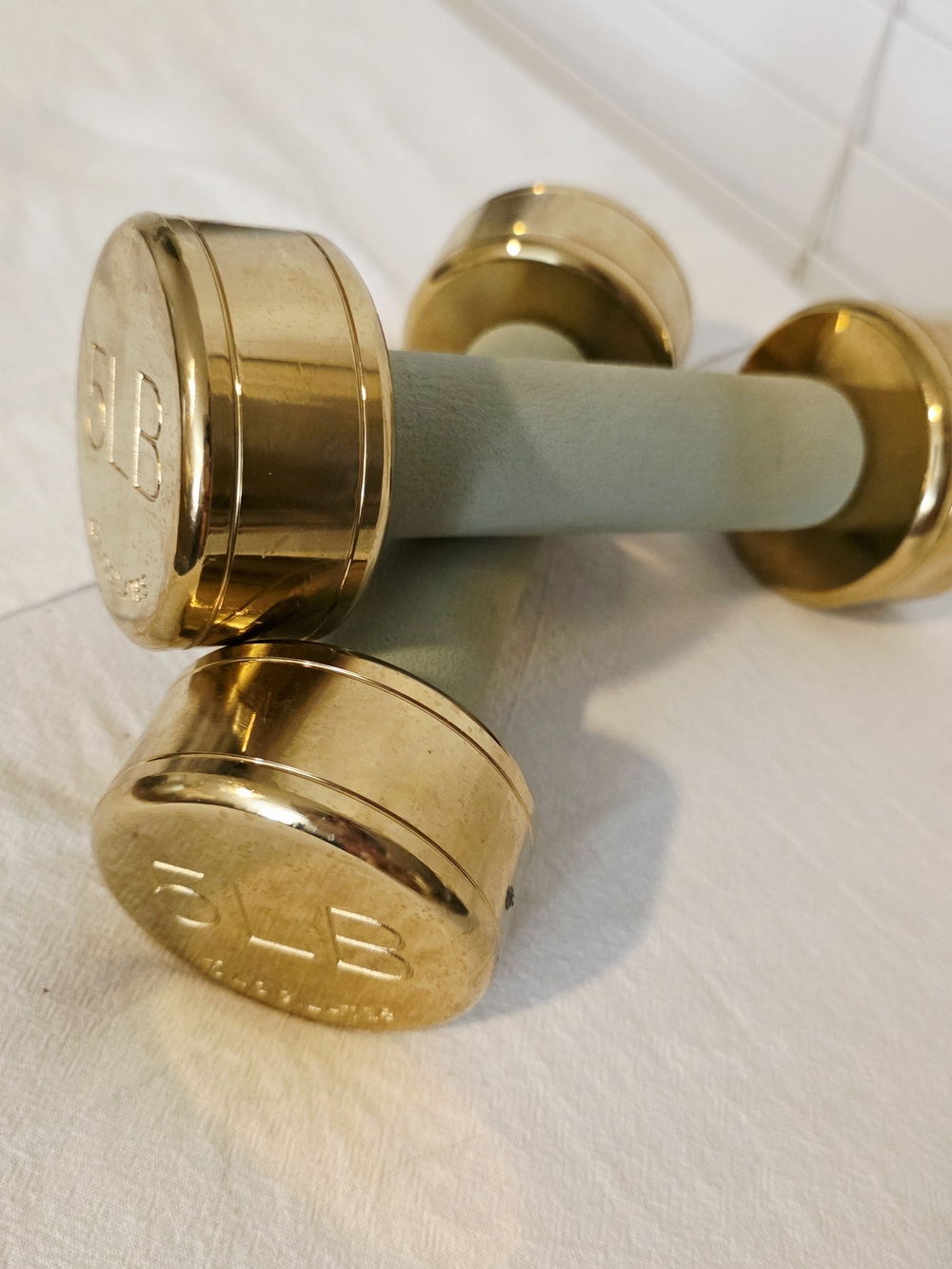 Blogilates Dumbells. 1 Gold Set. 5lbs Each.